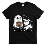 Ghost and Dog Halloween Cute Trick-or-Treat Design T-Shirt