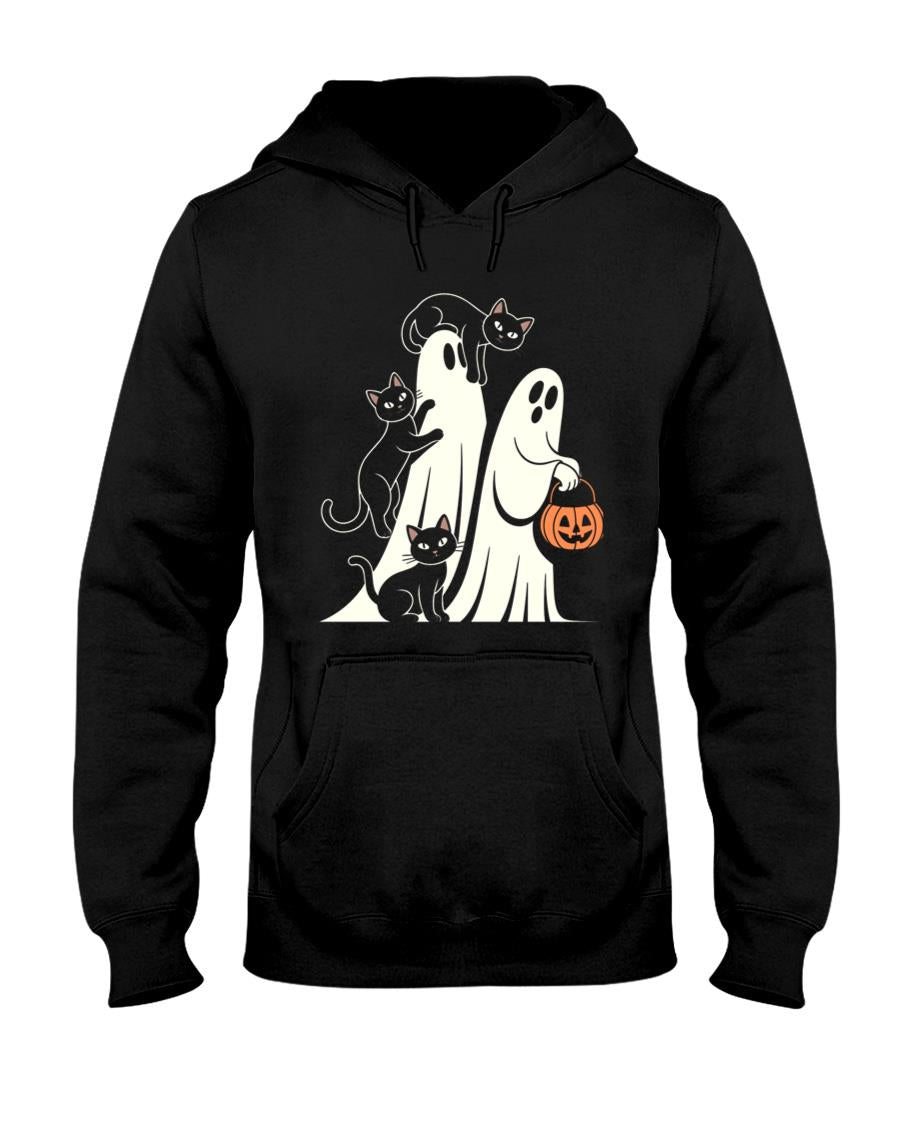 Cute Black Cats and Halloween Ghosts – Spooky Kawaii Trick or Treat Design Classic T-Shirt