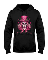Skull Breast Cancer Awareness Skeleton Women Pink Ribbon T-Shirt