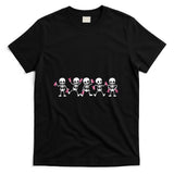 Pink Ribbon Breast Cancer Awareness Skeleton Women Men Kids T-Shirt_2