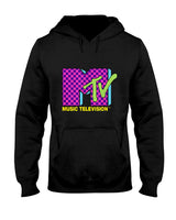 MTV Music Television Retro 80's Neon Pink Checkerboard Logo