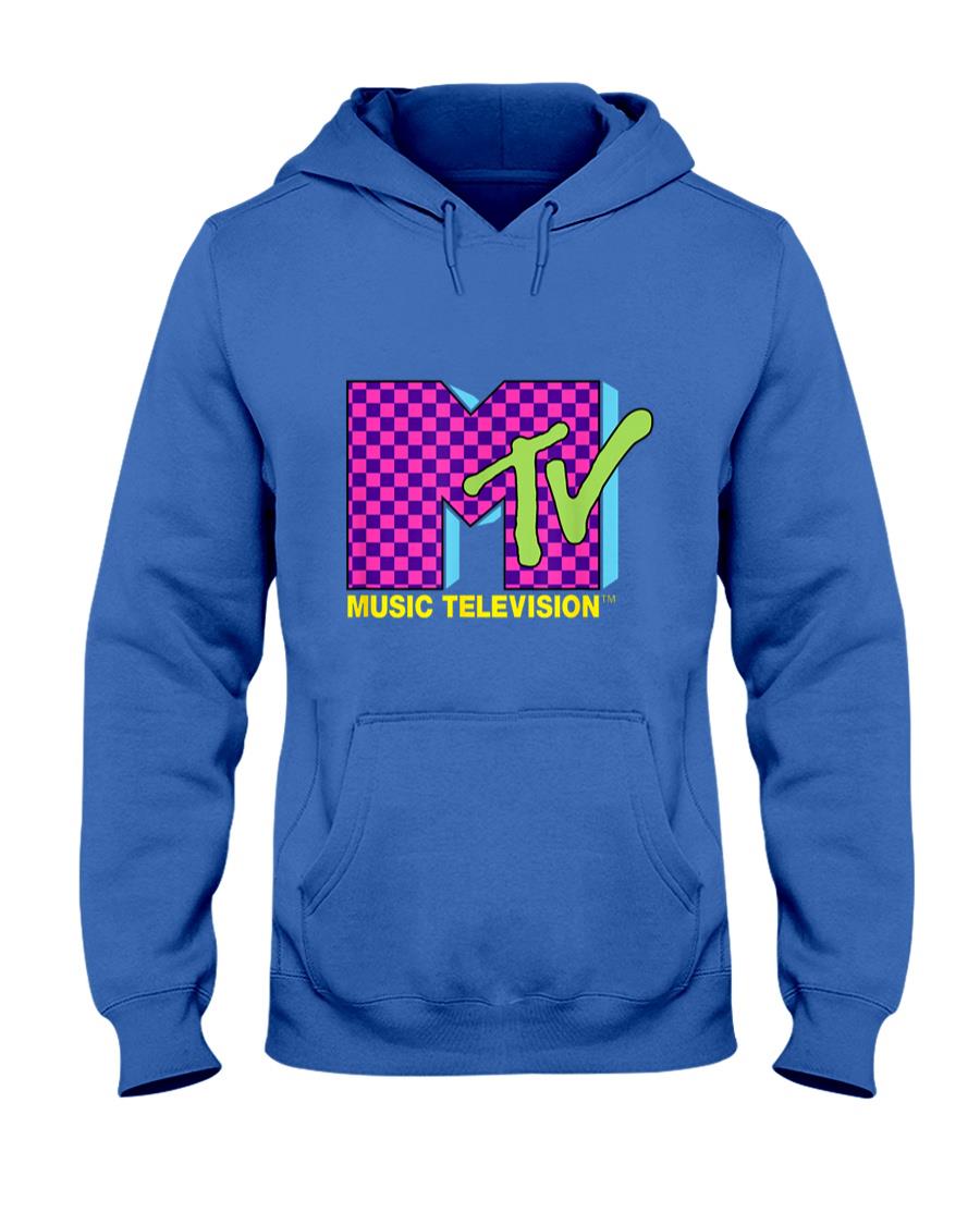 MTV Music Television Retro 80's Neon Pink Checkerboard Logo