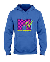 MTV Music Television Retro 80's Neon Pink Checkerboard Logo
