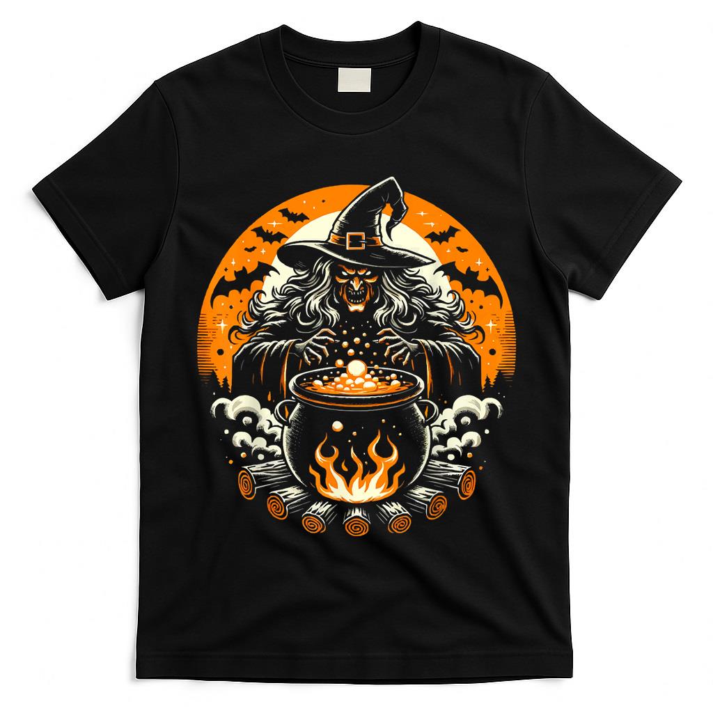 Halloween Witch Lover Spooky Witchy Broom Trick Or Treat T-Shirt