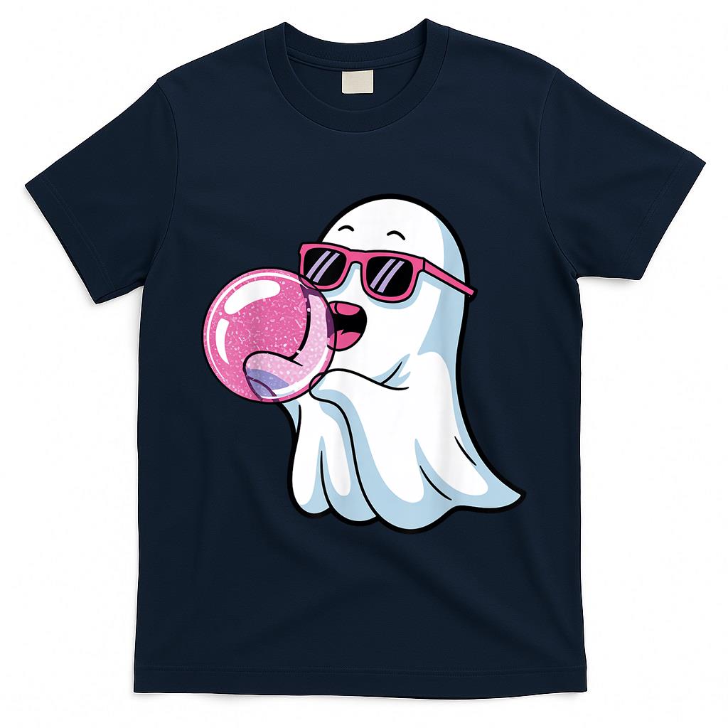 Halloween Ghost Blowing Pink Bubblegum Funny Trick or Treat T-Shirt