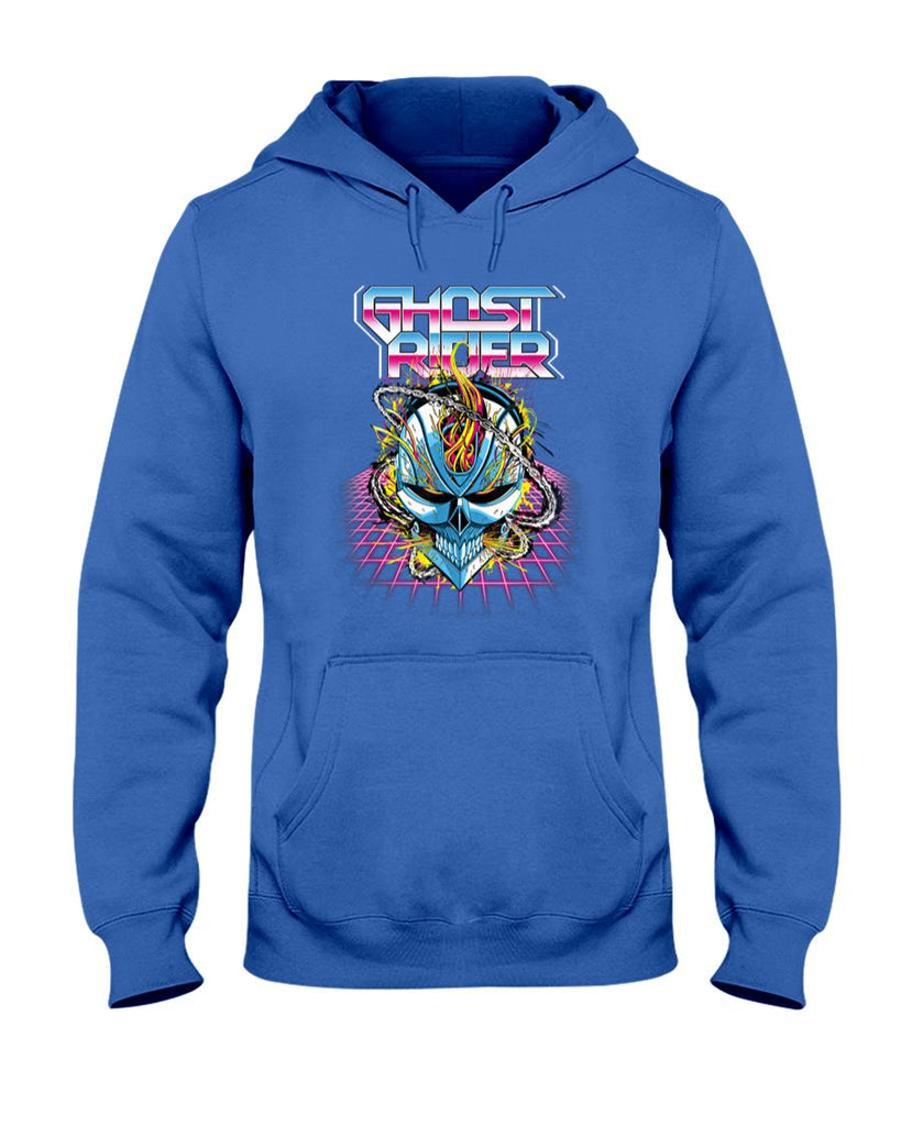 Retro Nostalgia - Marvel Ghost Rider Super 80s Retro Neon Grid Graphic T-Shirt T-Shirt