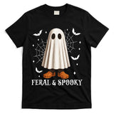 Feral And Spooky Halloween Cute Ghost Raccoon Trick Or Treat T-Shirt