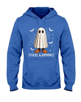 Feral And Spooky Halloween Cute Ghost Raccoon Trick Or Treat T-Shirt