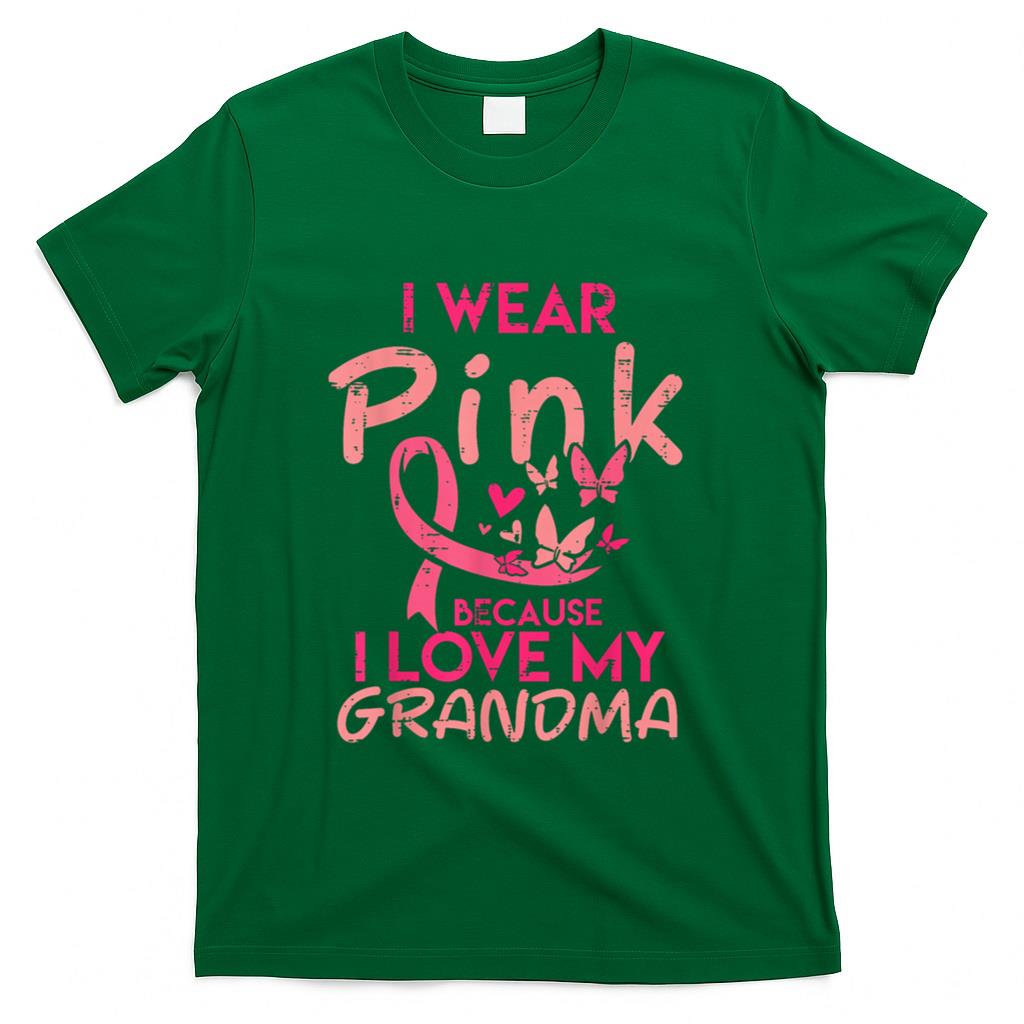 I Wear Pink Love My Grandma Breast Cancer Awareness Boy Girl T-Shirt