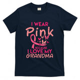 I Wear Pink Love My Grandma Breast Cancer Awareness Boy Girl T-Shirt