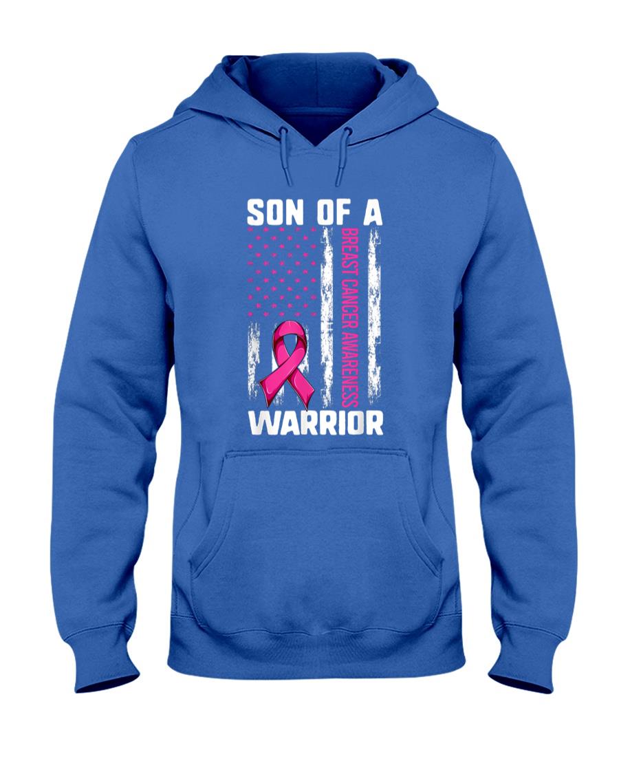 Mom Son Of A Warrior USA Flag Breast Cancer Support Women Kids Men T-Shirt