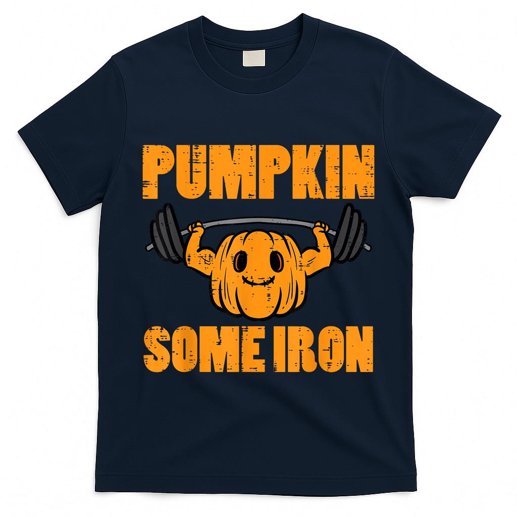 Halloween Gym Pumpkin Some Iron Workout Costume Men Women T-Shirt