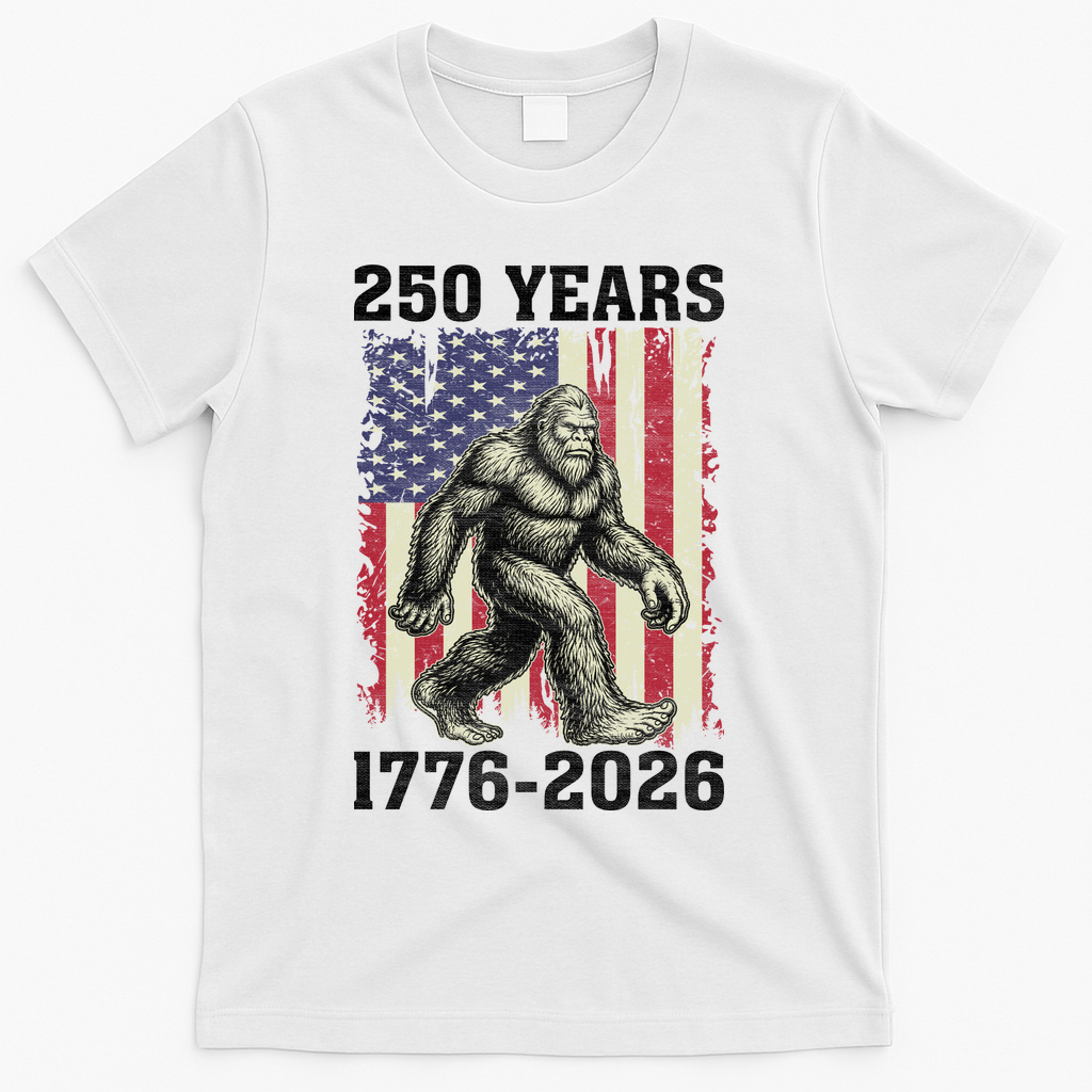 250th Anniversary 1776-2026 Big Foot USA 250 Years T-Shirt - White