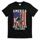 250th Anniversary Abraham Lincoln Guitar 250 Years Birthday T-Shirt - Black
