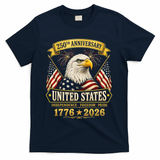 250th Anniversary USA 250 Years Independence Freedom Pride T-Shirt - Navy