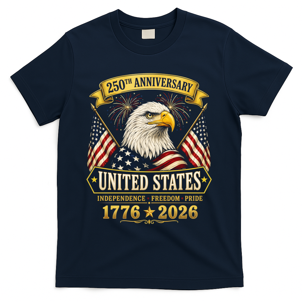 250th Anniversary USA 250 Years Independence Freedom Pride T-Shirt - Navy