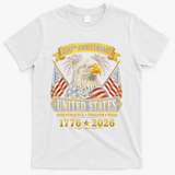 250th Anniversary USA 250 Years Independence Freedom Pride T-Shirt - White