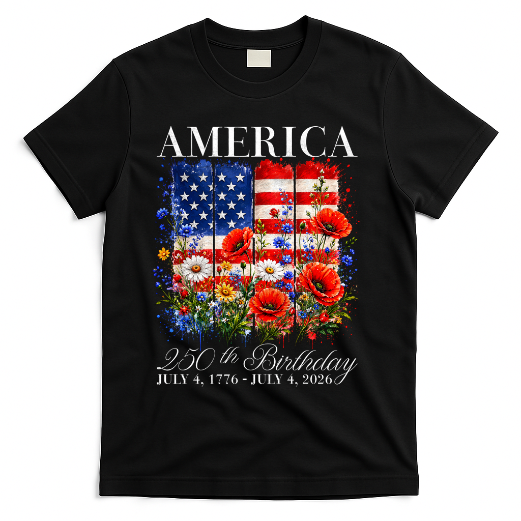 250th Anniversary USA 4th Of July America 250 Years T-Shirt - Black