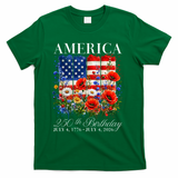250th Anniversary USA 4th Of July America 250 Years T-Shirt - Green