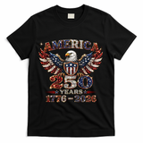 250th Anniversary USA 4th Of July Patriotic Eagle 1776-2026 T-Shirt - Black