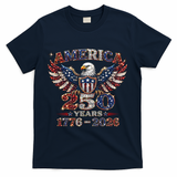 250th Anniversary USA 4th Of July Patriotic Eagle 1776-2026 T-Shirt - Navy