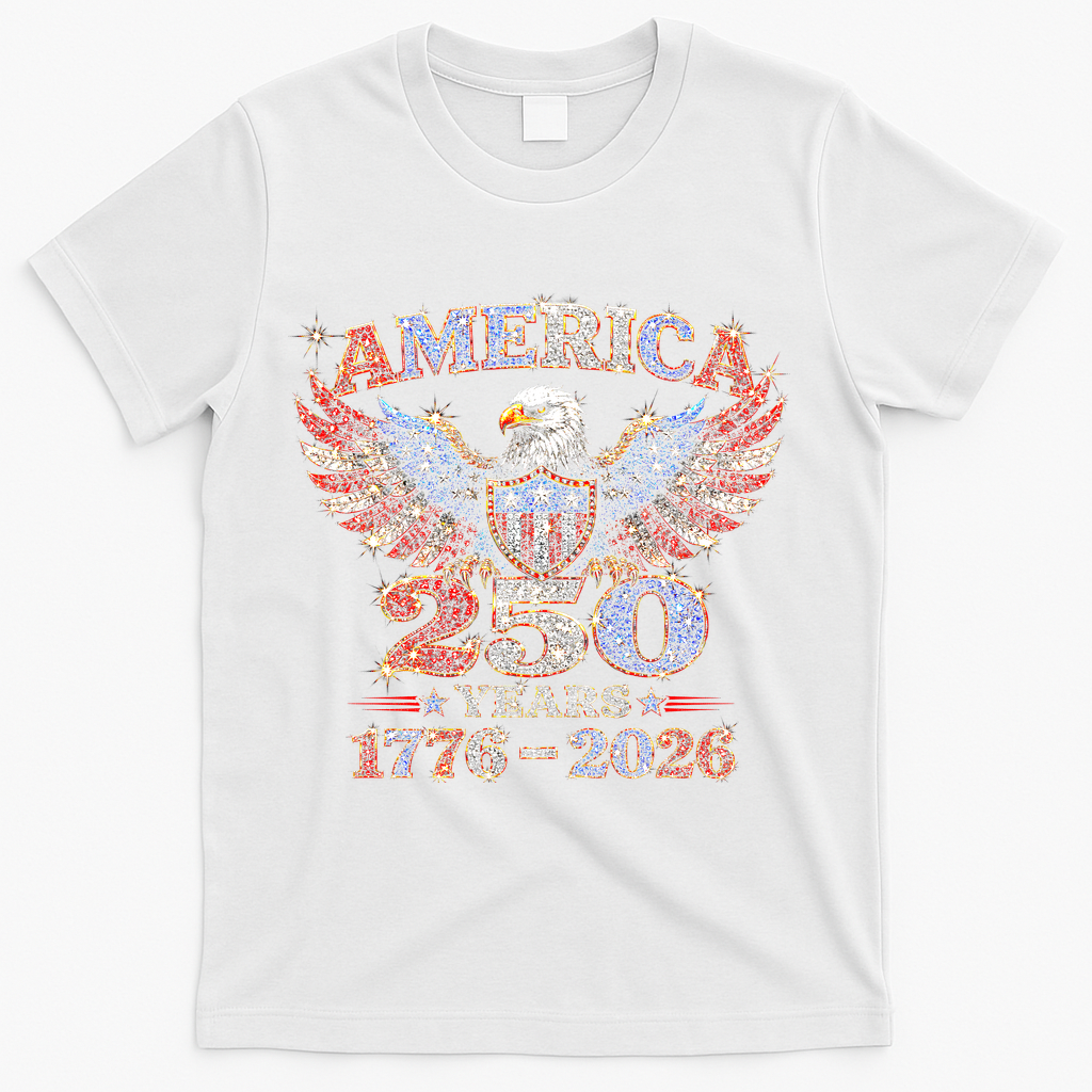 250th Anniversary USA 4th Of July Patriotic Eagle 1776-2026 T-Shirt - White