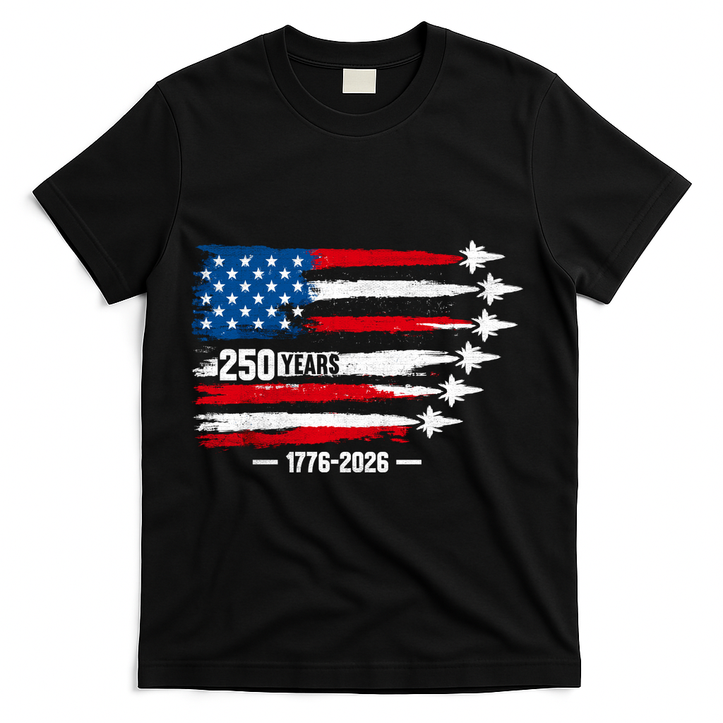 250th Anniversary USA Patriotic 250 Years American T-Shirt - Black