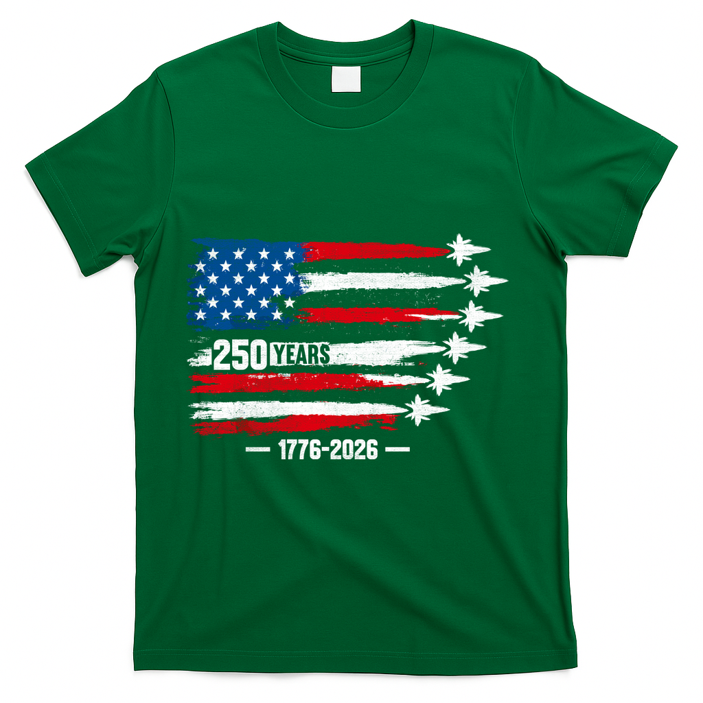 250th Anniversary USA Patriotic 250 Years American T-Shirt - Green