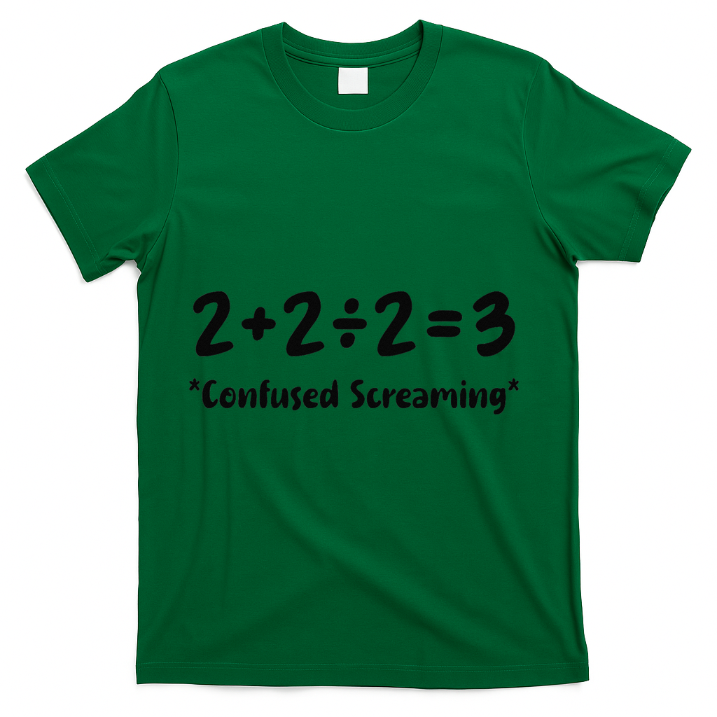 2223 Confused Screaming Funny Math Teacher Mathematics T-Shirt - Green