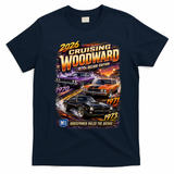 2026 Cruising Woodward M1 - 1970s Horsepower Decade Edition T-Shirt - Navy Blue