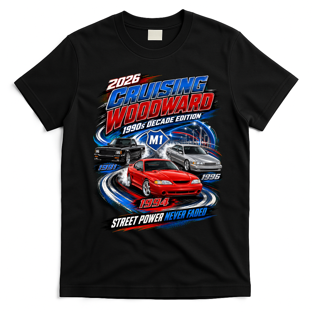2026 Cruising Woodward - 1990s Decade Edition T-Shirt - Black