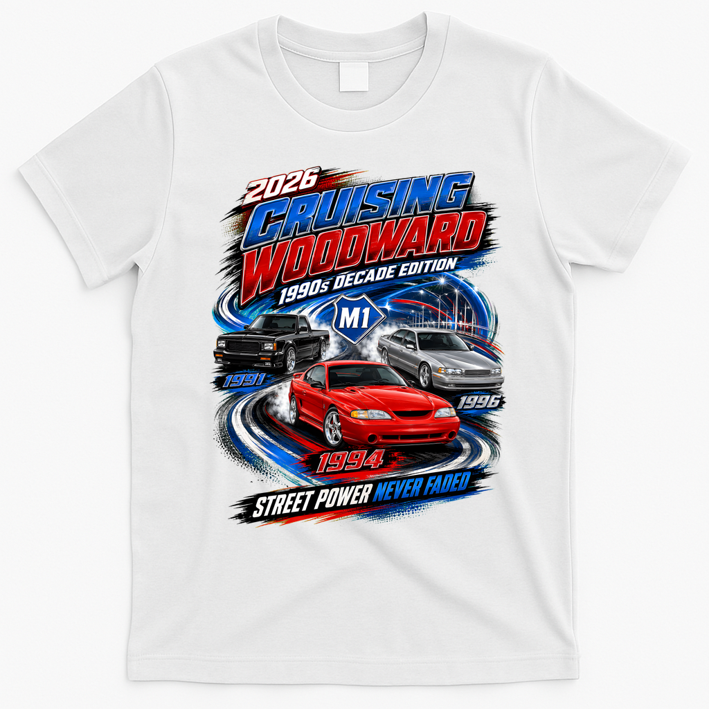 2026 Cruising Woodward - 1990s Decade Edition T-Shirt - White