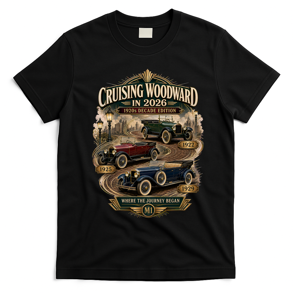 2026 Cruisin’ Woodward — 1920s Decade Edition T-Shirt - Black