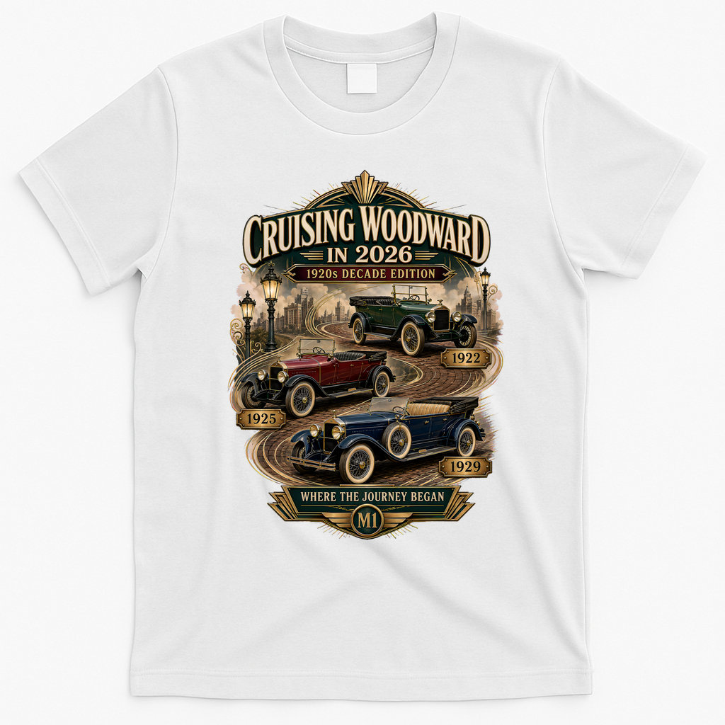2026 Cruisin’ Woodward — 1920s Decade Edition T-Shirt - White
