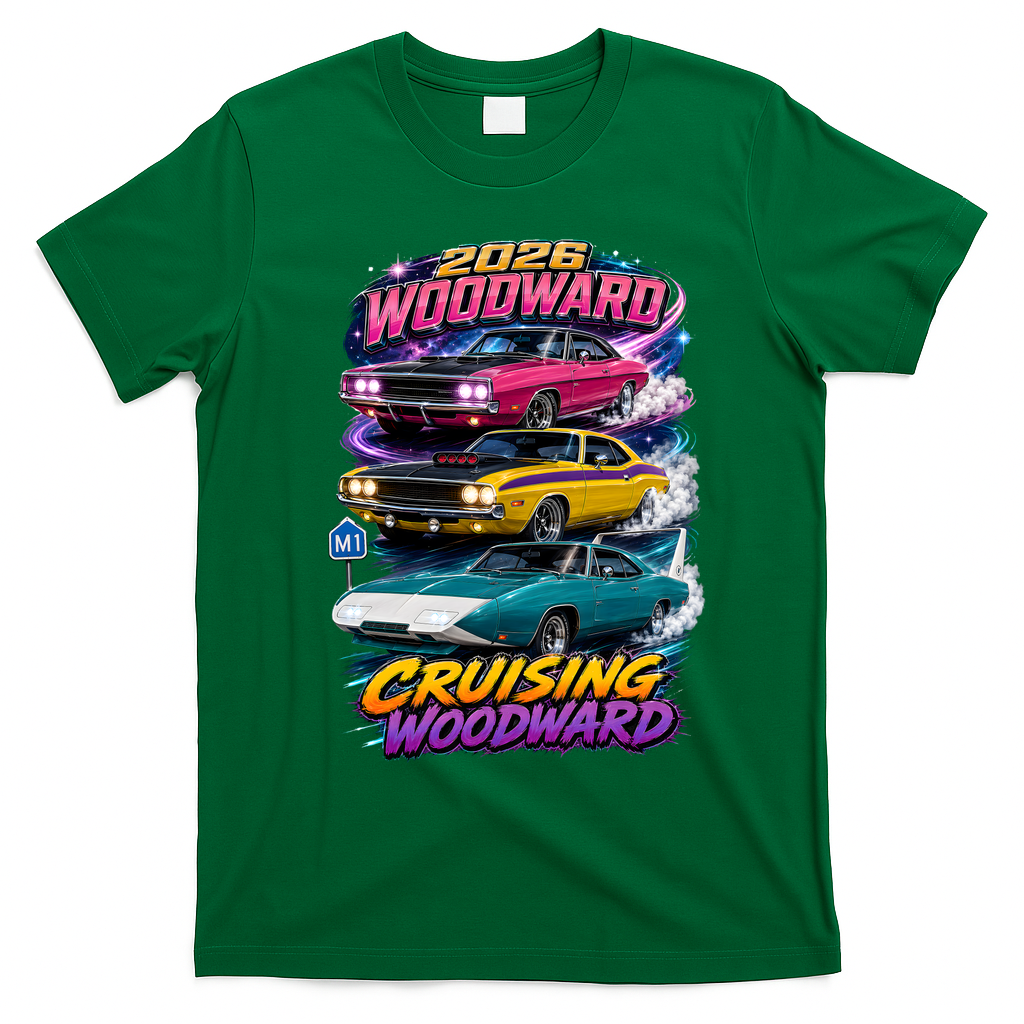 2026 Cruising Woodward Muscle Legends M1 T-Shirt - Irish Green