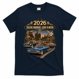 2026 Cruising Woodward Ave M1 Luxury In Motion Car Event T-Shirt - Navy Blue