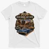 2026 Cruising Woodward Ave M1 Luxury In Motion Car Event T-Shirt - White