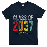 2037 Graduation Class Of 2037 Grow With Me Retro T-Shirt - Navy