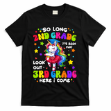 2nd Grade Graduation Girl 3rd Grade Here I Come Unicorn Grad  T-Shirt - Black