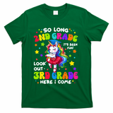 2nd Grade Graduation Girl 3rd Grade Here I Come Unicorn Grad  T-Shirt - Green