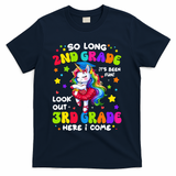 2nd Grade Graduation Girl 3rd Grade Here I Come Unicorn Grad  T-Shirt - Navy