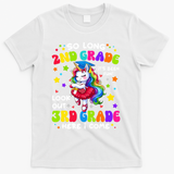 2nd Grade Graduation Girl 3rd Grade Here I Come Unicorn Grad  T-Shirt - White