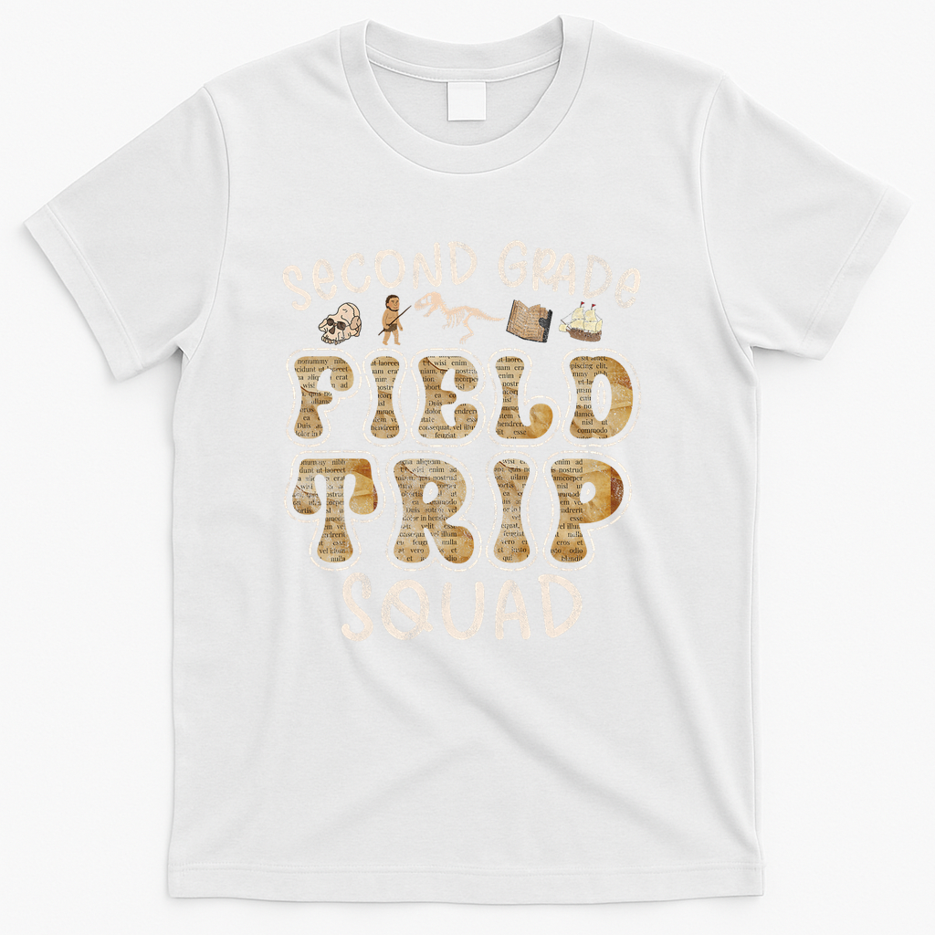 2nd Grade History Museum Field Trip Squad Teacher Student T-Shirt - White