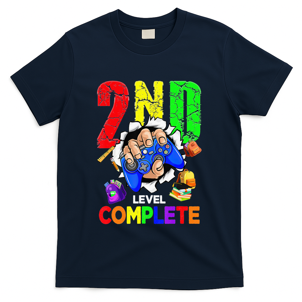 2Nd Grade Level Complete Graduation Last Day Of School T-Shirt - Navy