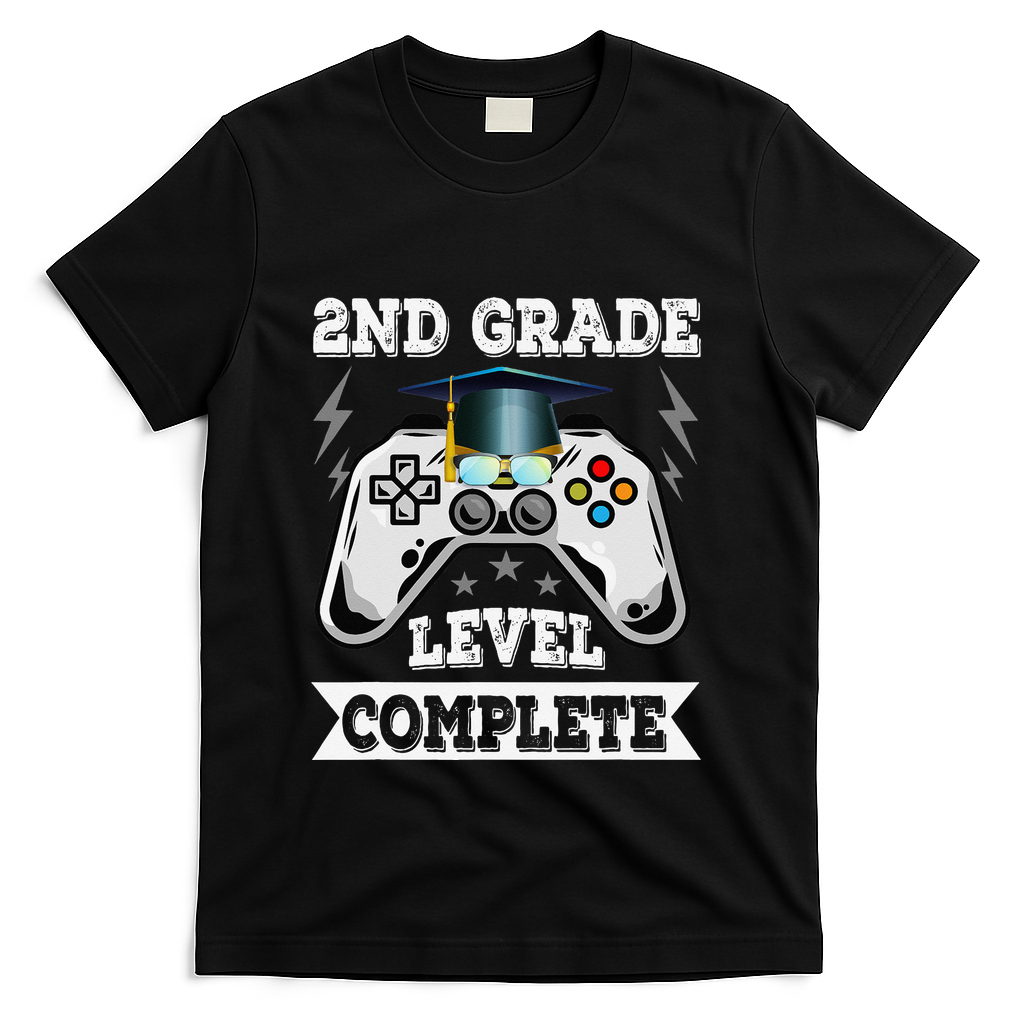 2nd Grade Level Complete Last Day Of School Graduation T-Shirt - Black