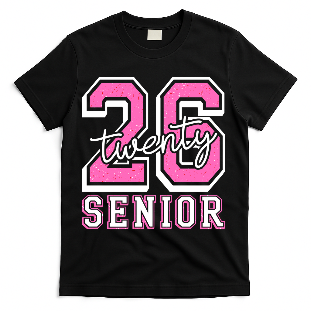 2026 Senior Twenty 26 Graduation T-Shirt - Black