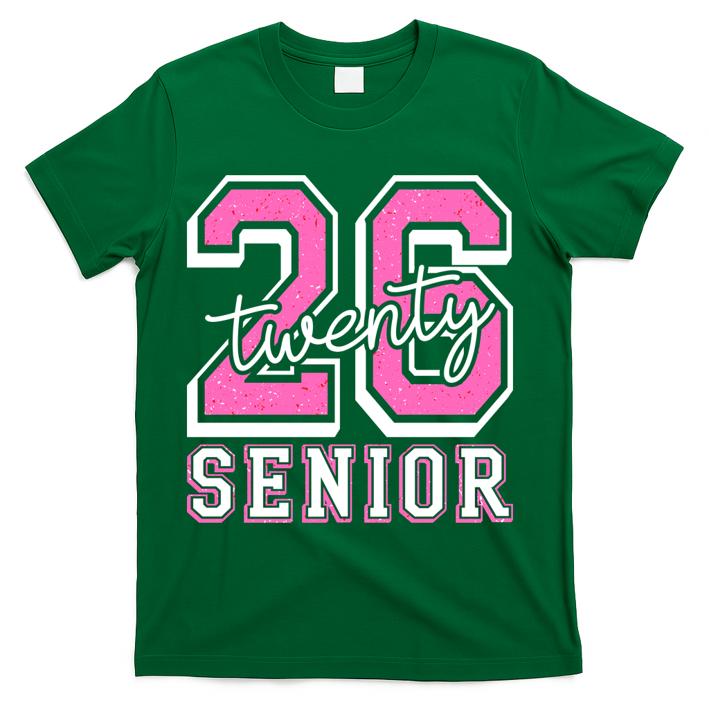 2026 Senior Twenty 26 Graduation T-Shirt - Green