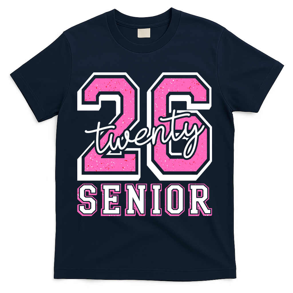 2026 Senior Twenty 26 Graduation T-Shirt - Navy