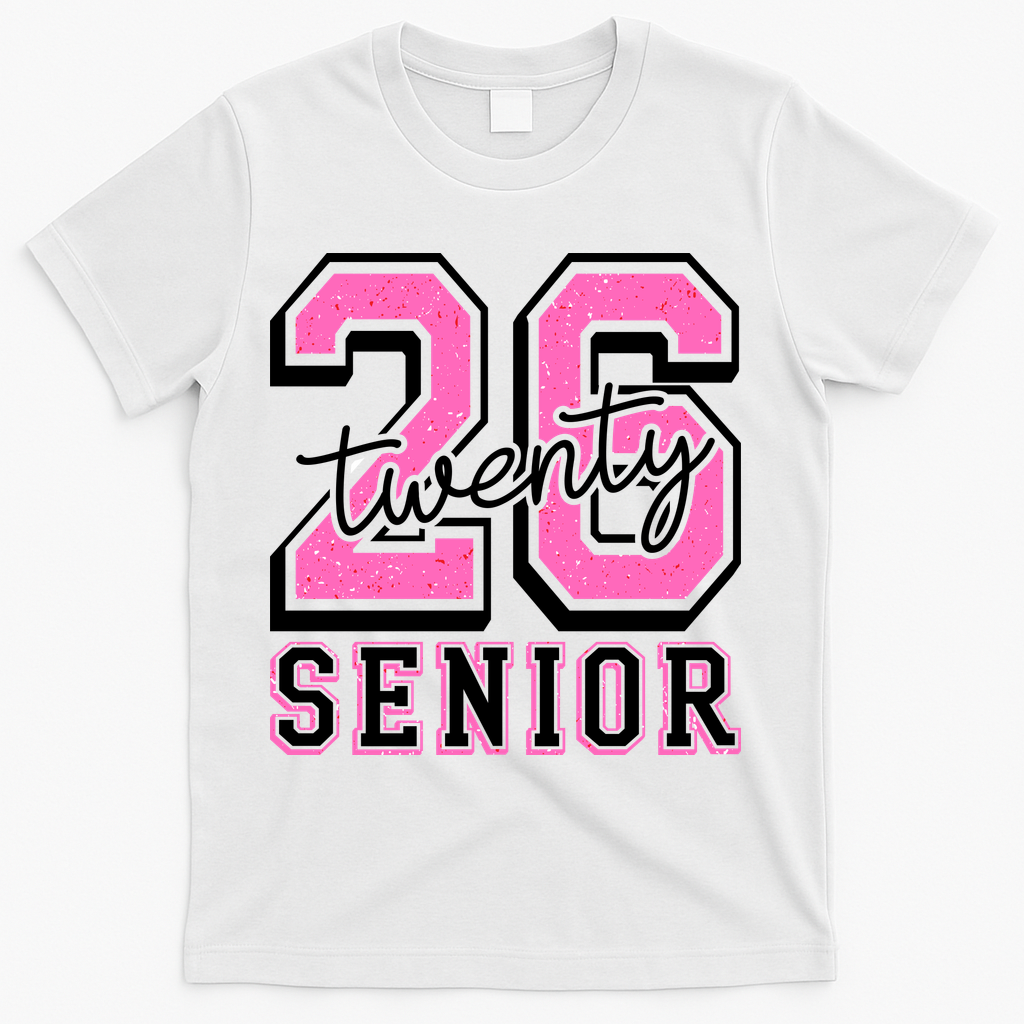 2026 Senior Twenty 26 Graduation T-Shirt - White