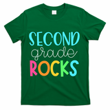 2nd Teacher Team - Second Grade Rocks T-Shirt - Green